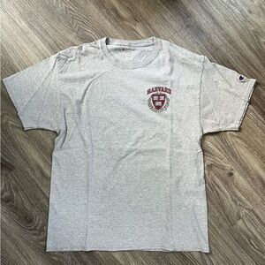 Champion Harvard Heather Gray Tee with Maroon Emblem
